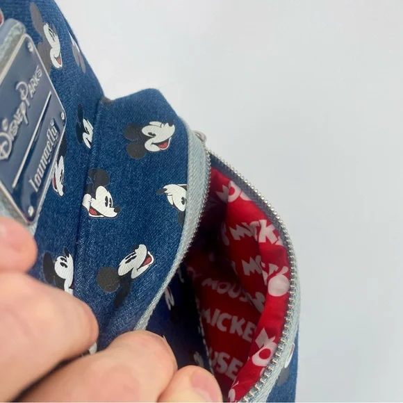 Disney Loungefly Mickey Mouse Denim Mini Backpack with Ears